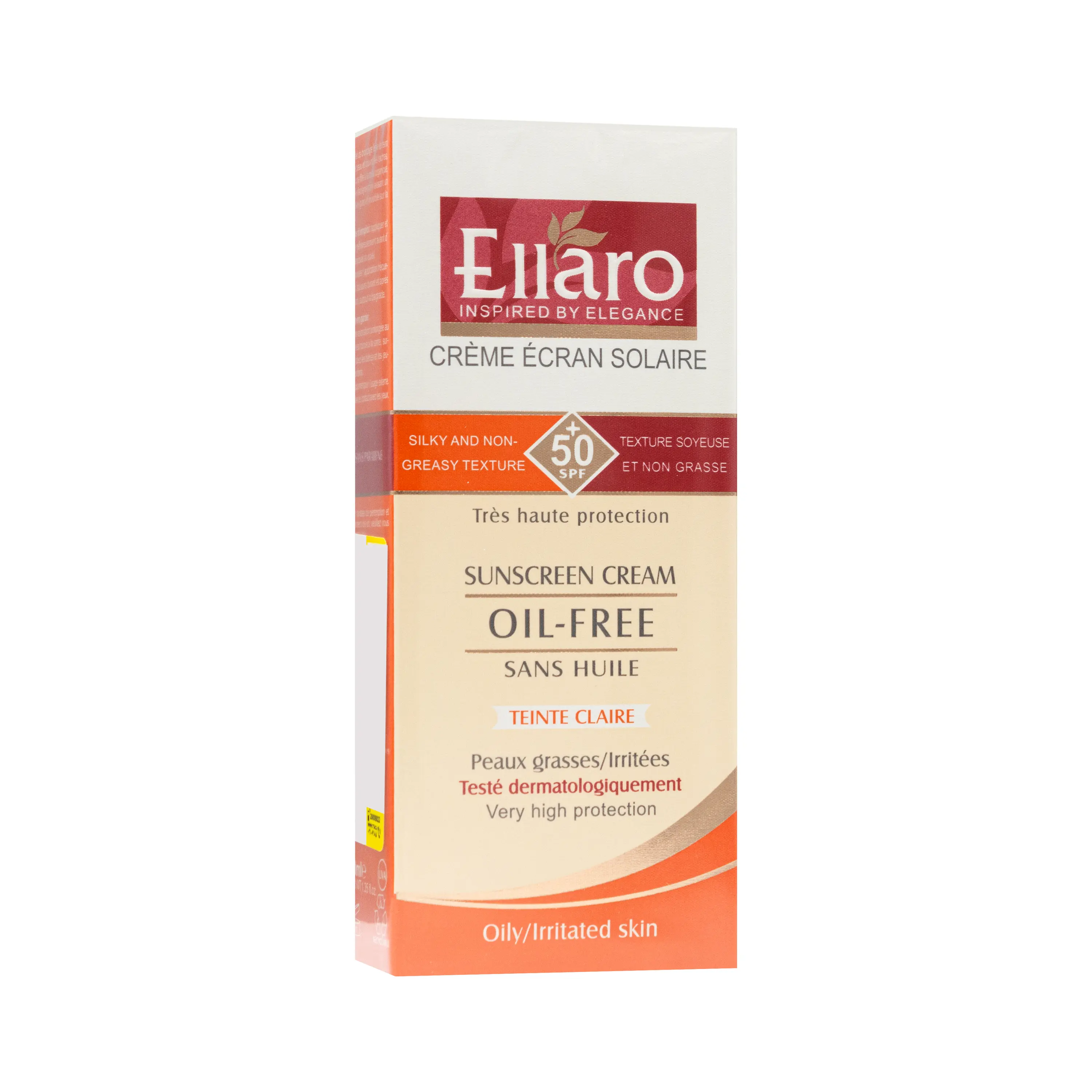 کرم ضد آفتاب SPF50 + بژ روشن پوست چرب 40 میلی لیتر الارو